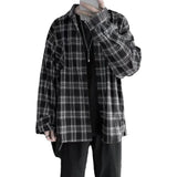 AIDASE  -  Casual Loose Plaid Long Sleeve Shirt Unisex Spring Autumn Fashion Outerwear Classic Grid Pattern Male Female Style Clothing aidase-shop