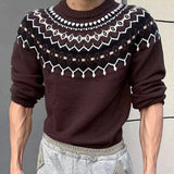 AIDASE  -  Autumn Winter Casual Mens Jumper Tops Knitting Long Sleeve Crew Neck Sweaters For Men Daily Leisure Slim Knitted Sweater aidase-shop