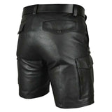 AIDASE  -  Athletic Short Fashionable And Trendy To Pair With Solid Pu Casual Men'S Gothic Short Leather Pants Boy Apparel aidase-shop