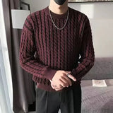 Aidase Thick Men's Knit Sweater Long Sleeve Loose Fit Knitwear Harajuku Original Vintage Clothing Deals Y2k Casual Pullovers Male