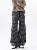 Aidase Y2k Vintage Baggy Plaid Pants Man Oversized Korean Fashion Harajuku Japanese Style Streetwear Gyaru Check Trousers