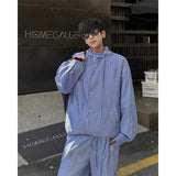 AIDASE  -  Summer Men's Sets Long Sleeved Hooded Shirt Trendy Summer Fashion Set Contrast Color Long Sleeve Casual aidase-shop
