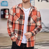 Aidase Fashion Woolen Shirt Cardigans Mens Autumn Casual Plaid Printed Long Sleeve Buttoned Shirts Men Jackets Streetwear Shirts aidase-shop
