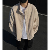 AIDASE  -  Spring New Products: 65% Cotton High-quality Men's Breathable Stand-collar Shirt, Unisex Loose-fitting Jacket, Striped Top. aidase-shop