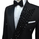 Aidase Gorgeous Men Suits Tuxedos 2024 For Black gem Peaked Lapel Single Breasted 2 Pieces Blazer Pant Custom Size Party Occasion aidase-shop