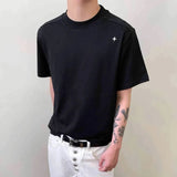 AIDASE  -  Simple Men's Tees Round Neck Embroidery Contrast Color Casual Tops Short Sleeved Summer Korean Style Male T-shirts 9W3220 aidase-shop