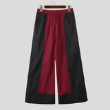 AIDASE  -  Men Wide Leg Pants Elastic Waist Loose Casual Trousers Men Streetwear 2025 Patchwork Color-block Fashion Male Long Pants aidase-shop