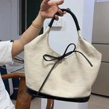 AIDASE  -  Korean Casual Tote Bags For Women Luxury Designer Handbags Purses New In Canvas PU Large Capacity Top Handle Cloth Shoulder aidase-shop