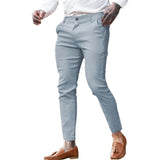 AIDASE  -  Men's Twill Cotton Stretch Fashion Youth Street Slim Pencil Skinny Pants aidase-shop