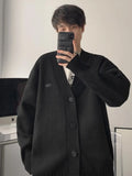 Aidase Cardigans Men Fashion Popular Youthful American Style V-neck Solid Color Handsome Spring Autumn Streetwear Knitting Loose Daily aidase-shop
