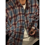 AIDASE  -  American Sle Plaid Long Sve irt Men Women Casual Loose All Match Worn Long Sve Cheered irt Coat Spring Autumn aidase-shop