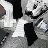 AIDASE  -  5pairs Unisex Pure Cotton Socks Black White Solid Designer Soft Breathable Outdoor Sport Sock Ankle Business Socks Men Women aidase-shop