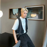 Aidase Summer New Niche Design Outer Workwear Korean Style High-end Functional Cargo Suit Vest Men's Jacket Trendy Vest Aesthetic Chic aidase-shop