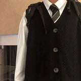 Aidase Knit Sweater Male Red Sleeveless Vest Men's Clothing Slit Button Waistcoat Cardigan Best Selling Products 2024 Overfit Cotton aidase-shop