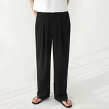 =Aidase Boys Spring Casual Loose Pants Summer High Quality Ice Silk Wide Leg Pants Men Long Plus Size Suit Pants Office Wear Trousers aidase-shop