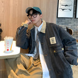 Aidase Retro Lapel Denim Jacket Men Jean Jackets Streetwear Turn Down Collar Denim Coats Cotton Casual Black Blue Coats Man Clothing aidase-shop