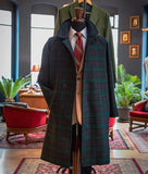 Aidase Green Woolen Plaid Overcoat Men Suit One Piece Blazer Coat Single Breasted Winter Warm Formal Business Causal Party Tailored aidase-shop