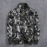 Aidase Autumn Winter Multi-pocket Jacket Men's Casual  Velvet Workwear Cargo Zipper Coat Pure Cotton  Puffer Jacket aidase-shop