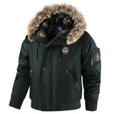 AIDASE  -  European New Fashion Men's Solid Color Loose Simple Basic Casual Trendy Daily Hooded Quilted Coats Male Faux Fur Collar Parkas aidase-shop