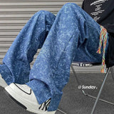 AIDASE  -  Creative Tie-Dye Casual Pants Men's American High Street Trend Straight Leg Stylish Sportswear aidase-shop