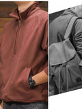 AIDASE  -  American Retro Half Zipper Lapel Hoodie Men's New Velvet Pullover Sweatshirts Autumn Winter Raglan Sleeve Amikage Tough Coats aidase-shop
