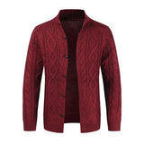 40.46Aidase New Mens Autumn Winter Sweater Long Sleeve Standing Collar Twisted Jacquard Men's Casual Cardigans aidase-shop