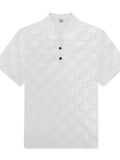 AIDASE  -  [Checkerboard] Texture design sense short-sleeved T-shirt men 2024 summer new fashion brand lapel POLO shirt aidase-shop