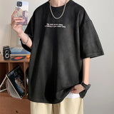 AIDASE  -  Loose Fit American Sle Heavyweight ort Sve T-irt for Men Summer Trendy Brand Suede f Sve Body irt Top aidase-shop
