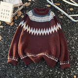 AIDASE  -  New Casual Mens Knitting Sweater Autumn Winter Daily Leisure Mens Knitted Jumper Tops Men Vintage Geometric Jacquard Sweaters aidase-shop
