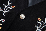 AIDASE  -  Retro Pattern Embroidery Corduroy Vest Coat Men Spring Fashionable Button-up V Neck Waistcoats Mens Casual Sleeveless Cardigans aidase-shop