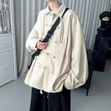 AIDASE  -  New Chinese Style Men's Long Sleeve Shirt with Button Design Spring Autumn High-End Feel Hanfu Dao Pao Traditional Chinese Fashi