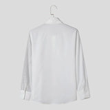 Aidase 2025 New French Style Shirt For Men Spring Summer Long Sleeve Top With Tie Fashion Mesh Patchwork Banquet Gentleman Shirts