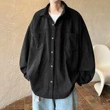 =Aidase Fashion Lapel Button All-match Solid Shirts Coats Men's Clothing Spring New Loose Casual Long Sleeve Tops Korean Shirt aidase-shop