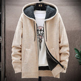 Aidase Zip-Up Cardigan Men's Hoodies Parka Hooded Sweatshirt Man Solid Sweater Hoodie Man Clothes Windbreaker 2024 Autumn New aidase-shop