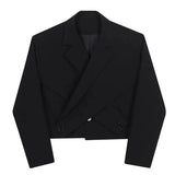 Aidase Men Autumn Winter Irregular Solid Color Cross Design Splicing Suit Genderless French Elegant Fashion Trend Short Casual Suit aidase-shop