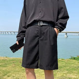AIDASE  -  Casual Summer Lightweight Men's Beach Shorts Business Trousers Thin Style Five-piece Pants Straight Leg Loose Fit Suit Pants aidase-shop