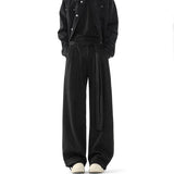 AIDASE  -  Belt Black Suit Pants Men Oversized Society Mens Dress Pants Korean Loose Wide Leg Pants Mens Office Formal Trousers M-3XL aidase-shop