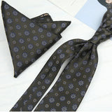 AIDASE  -  2PCS Neck Ties Set New Luxury Polyester Paisley Neckties Polka Dot Floral Tie Brooches Formal Business Shirt Accessories Cravat aidase-shop