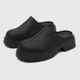 Aidase New Leather Mules Shoes Men's Half Shoes For Man Luxury Brand Slippers Men Loafers Casual Shoes Breathable Male Footwear