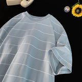 Aidase Men Oversized T Shirt Fashion Striped Contrast Color Short Sleeve Tshirts Casual Daily Clothes Harajuku Tshirt Streetwear aidase-shop