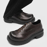 AIDASE  -  Men's Big Head Derby Shoes Business Casual Leather Shoes All-Match Summer New Fashion Casual Thick Bottom Shoes aidase-shop