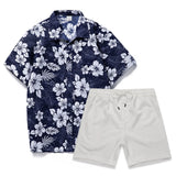 AIDASE  -  Business Attire For Men Mens 2 Piece Beach Vacation Set Shirts And Shorts Suit Outfits Bed Suits спортивный костюм мужской aidase-shop