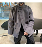 AIDASE  -  Fall and Winter New High-neck Wool Jacket, Thickened and Warm Solid Color Men's Coat, Stylish and Versatile Windproof Coat. aidase-shop