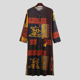 AIDASE  -  Men's Muslim Long Sleeve Cotton Striped Robes Islamic Arabian Kaftan Suit Middle East Dubai Abaya Retro Spring Clothing 2025 New aidase-shop
