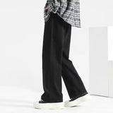 AIDASE  -  Men's Loose Wide-Leg Pants Solid Color Casual Straight Trousers Comfortable Daily Wear aidase-shop
