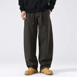 AIDASE  -  Spring Autumn American New Fashion Men's Solid Color Loose Casual Trendy Daily Basic Straight Outdoor Cargo Trousers Male Pants aidase-shop