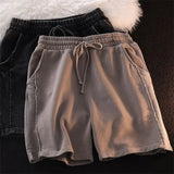 AIDASE  -  Street Retro Niche Splicing Casual Pinch Pants for Men and Women Summer Loose Sports Old Shorts Trend aidase-shop