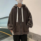 Men Women Autumn Loose Designer Sense Niche Couple Hooded Multiple Colour Unisex Pure Cotton Hooded Cardigan Sport Jacket 3XL aidase-shop