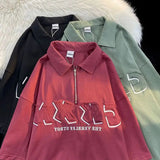 AIDASE  -  plus Size American Sle Pure Cotton Patchwork f Zip  irt Loose ort Sve T-irt for Men And Women Summer Casual aidase-shop