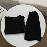 AIDASE  -  Men's Big Size Casual Suit Summer Thin Loose Regular Shoulder Short Sleeve Two Piece Set For 150kg aidase-shop